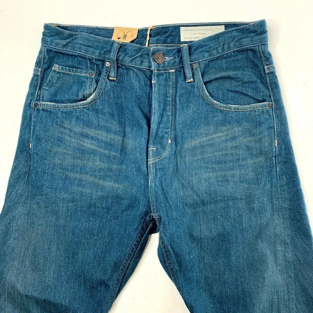 Allsaints Spitalfields Mens Blue Jeans Size 28 Charas Runner‎ Pants NEW NWT